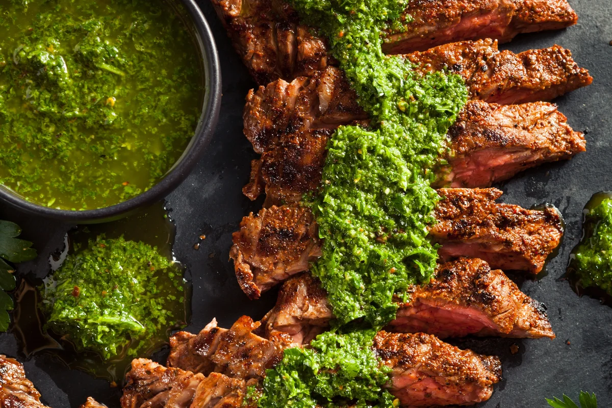 Grilled Steak with Chimichurri Sauce