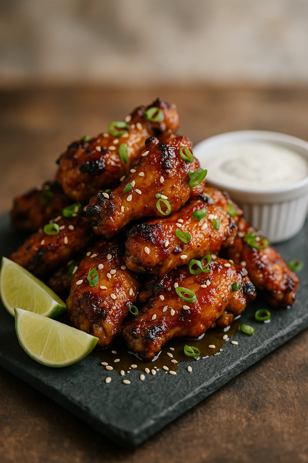 Ailes de poulet BBQ érable, sriracha et lime