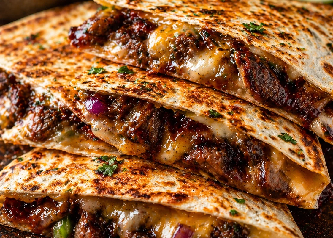 Quesadillas BBQ au steak et fromage fondant
