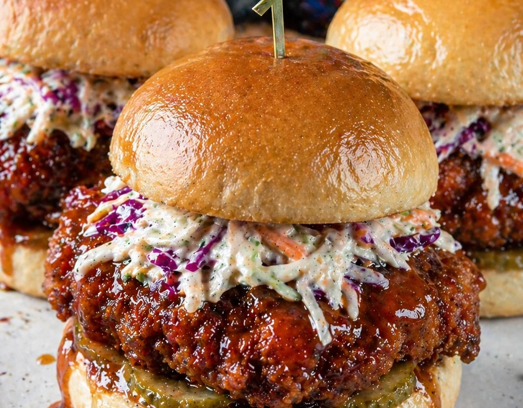Sliders poulet frit BBQ et miel