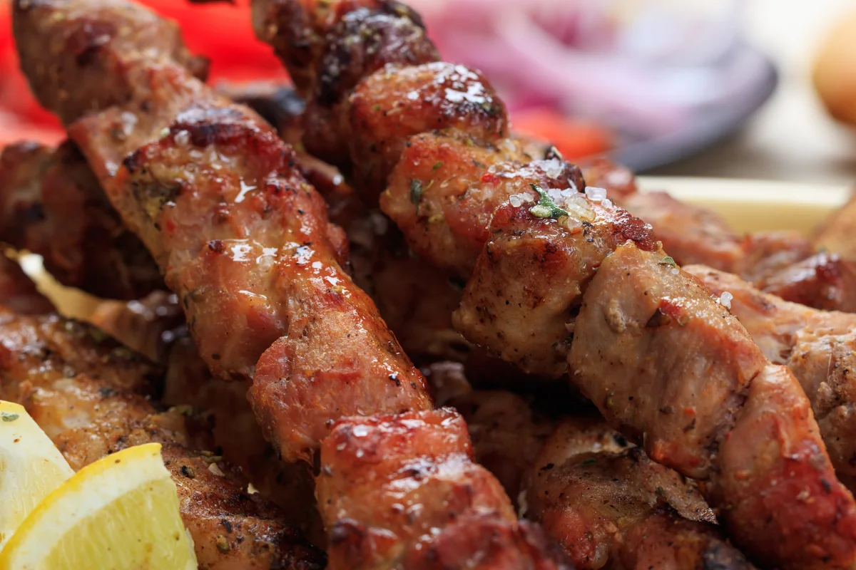 Souvlaki de Cerdo Griego Auténtico a la Parrilla