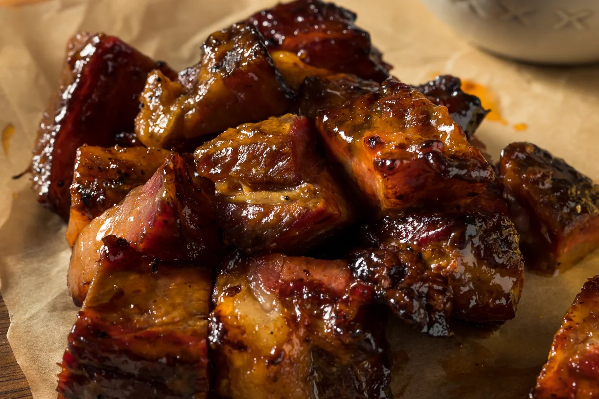 Maple Smoked Pork Belly Burnt Ends