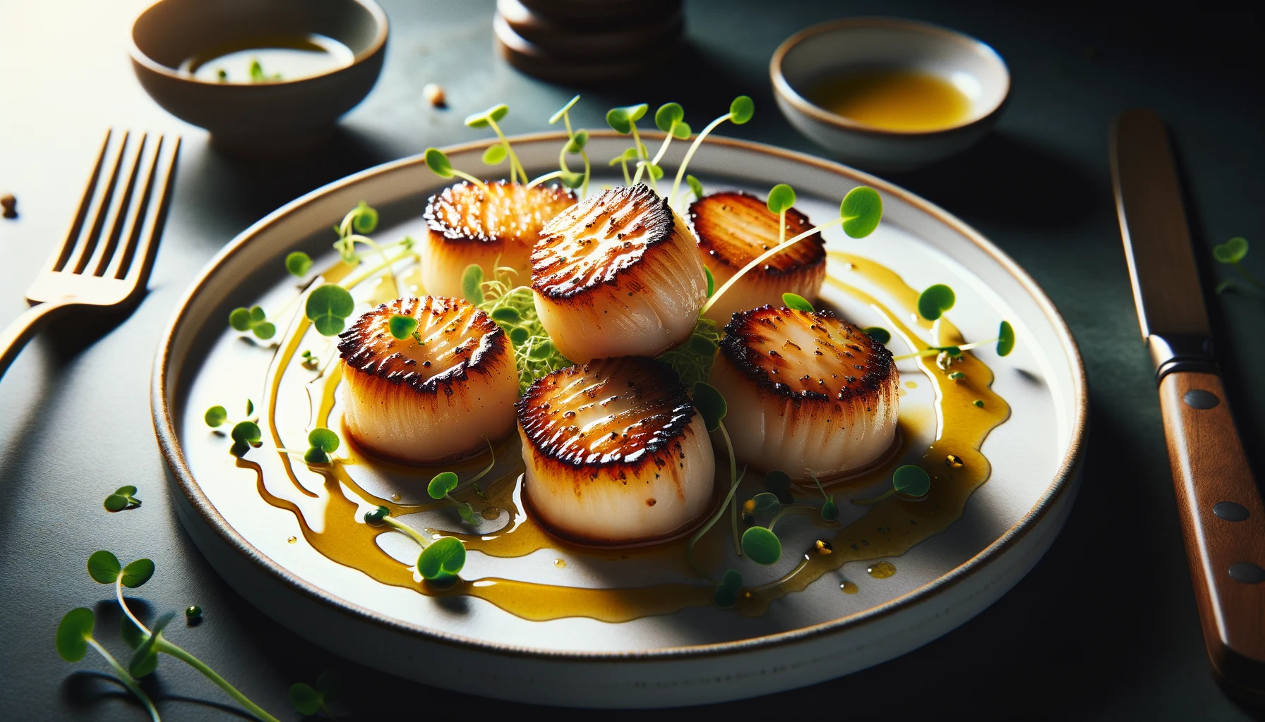 Grilled Scallops with Smoked Lemon Butter