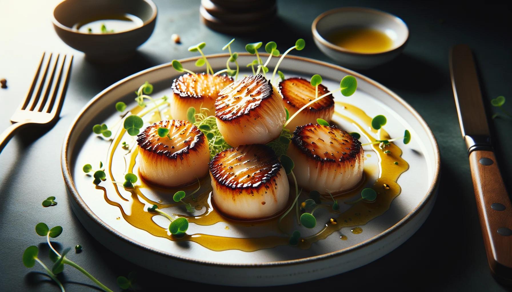 Pétoncles grillés au beurre citron fumé