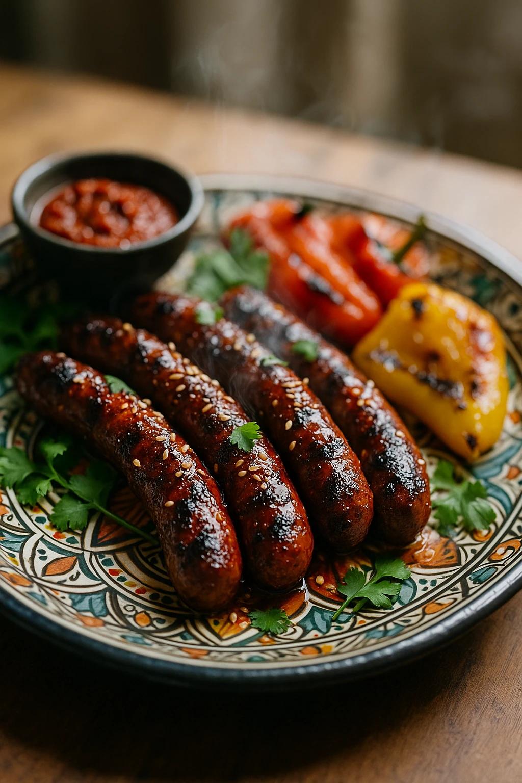 Spicy Honey BBQ Merguez Sausages