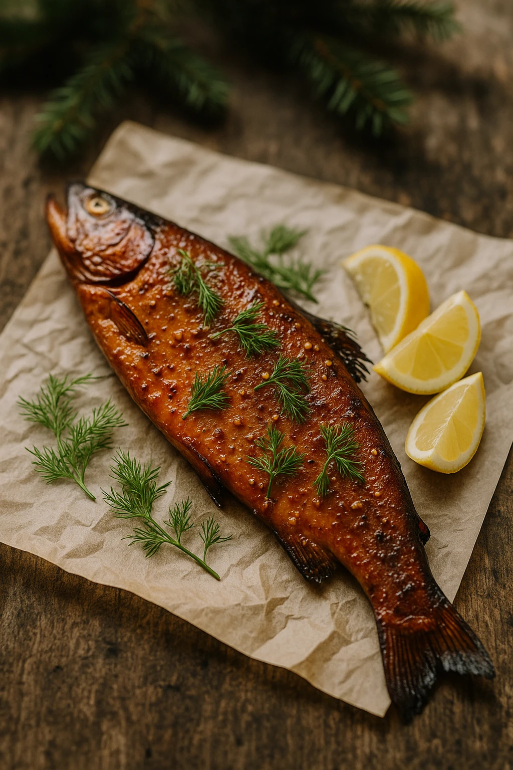 Maple Mustard Smoked Trout