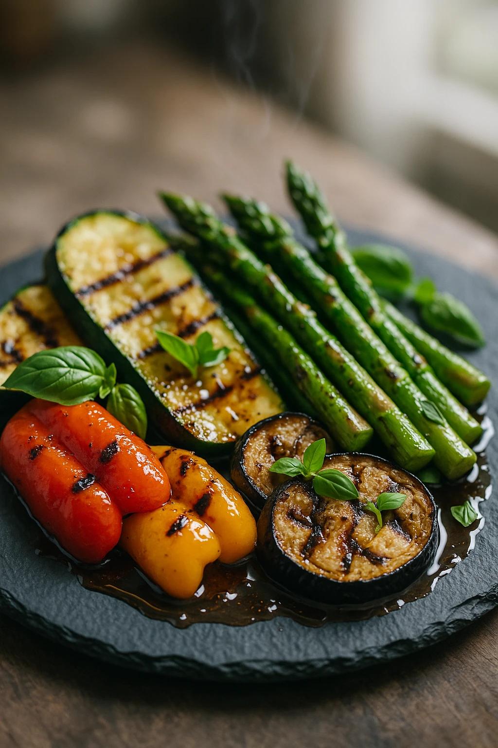 Légumes grillés au miel et balsamique