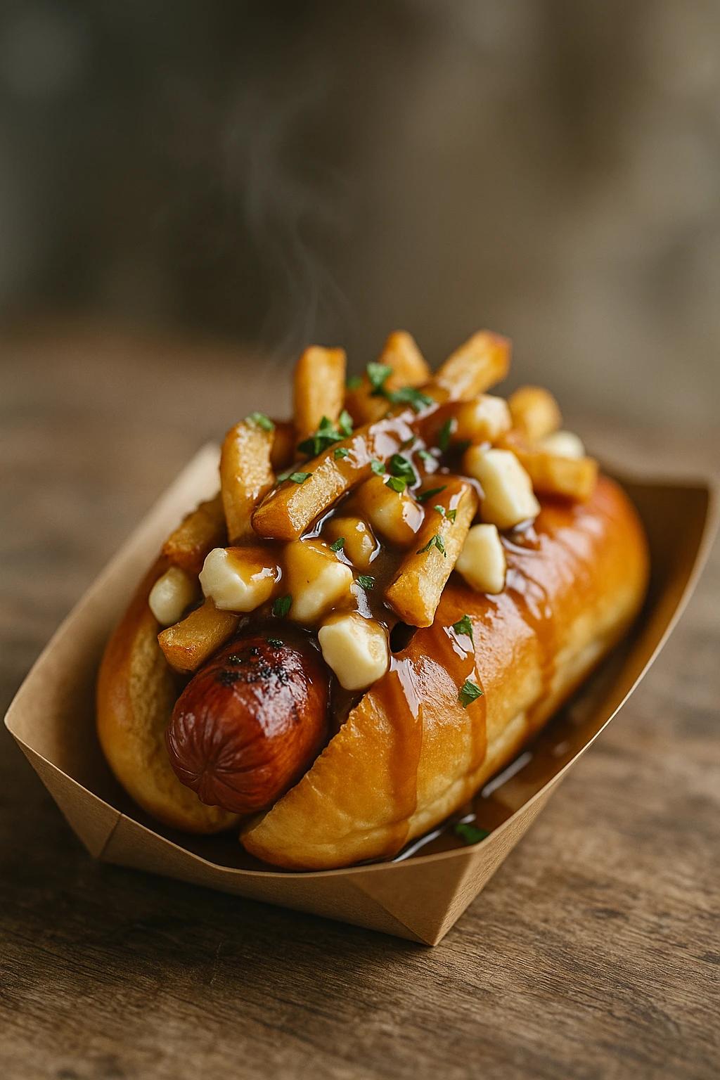 Poutine BBQ de hot-dog
