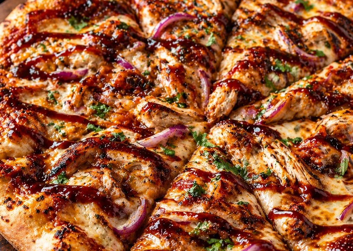 Pizza BBQ au poulet fumé