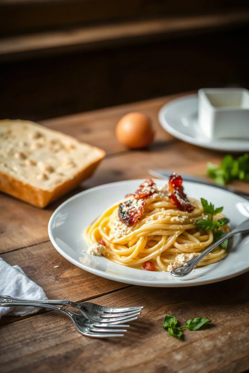 Fettuccini a la Carbonara Clásico