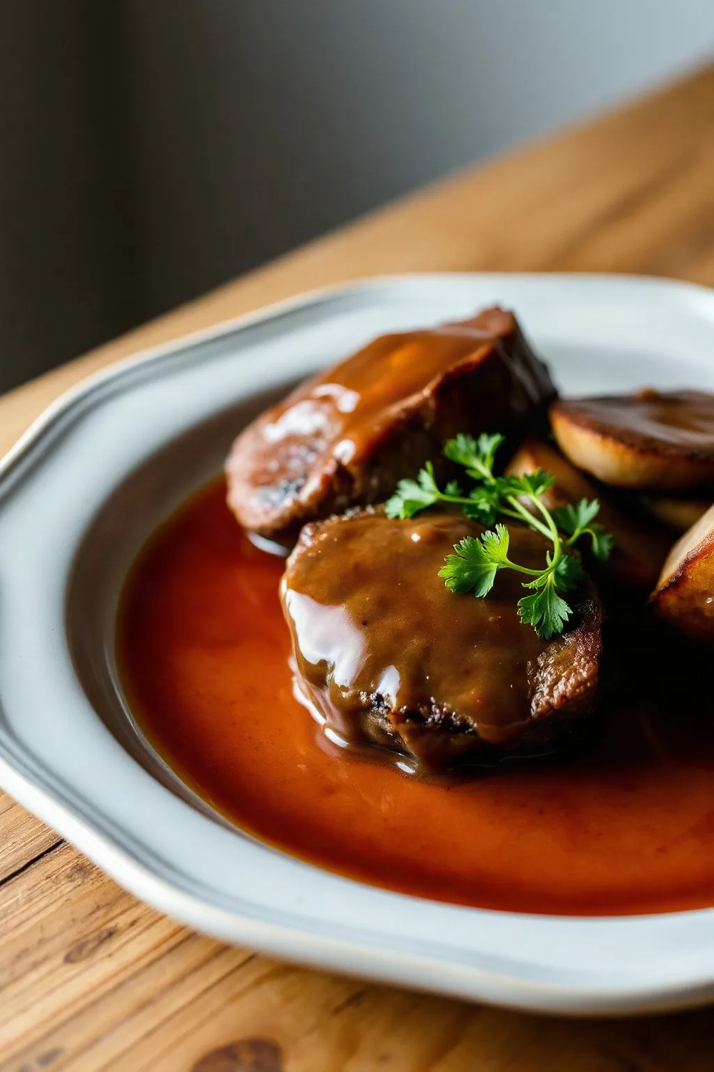 Médaillons de bœuf avec sauce caramélisée