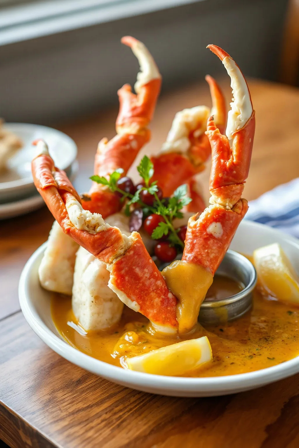 Patas de Cangrejo con Salsa de Mantequilla y Ajo