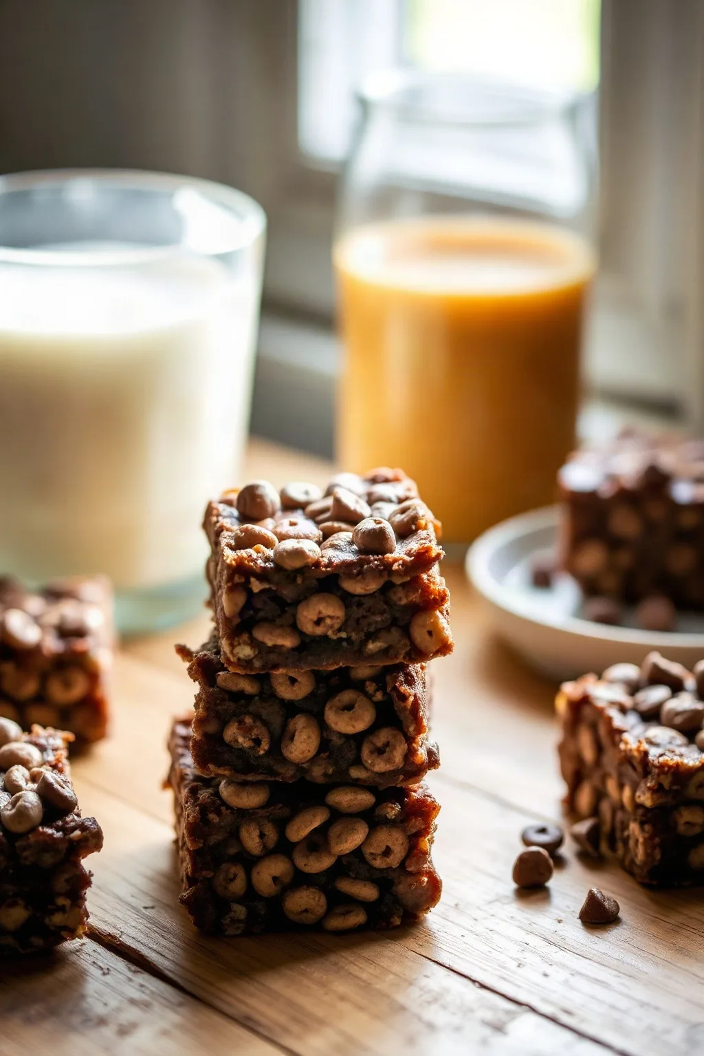 Barras de Desayuno de Cereal y Chocolate