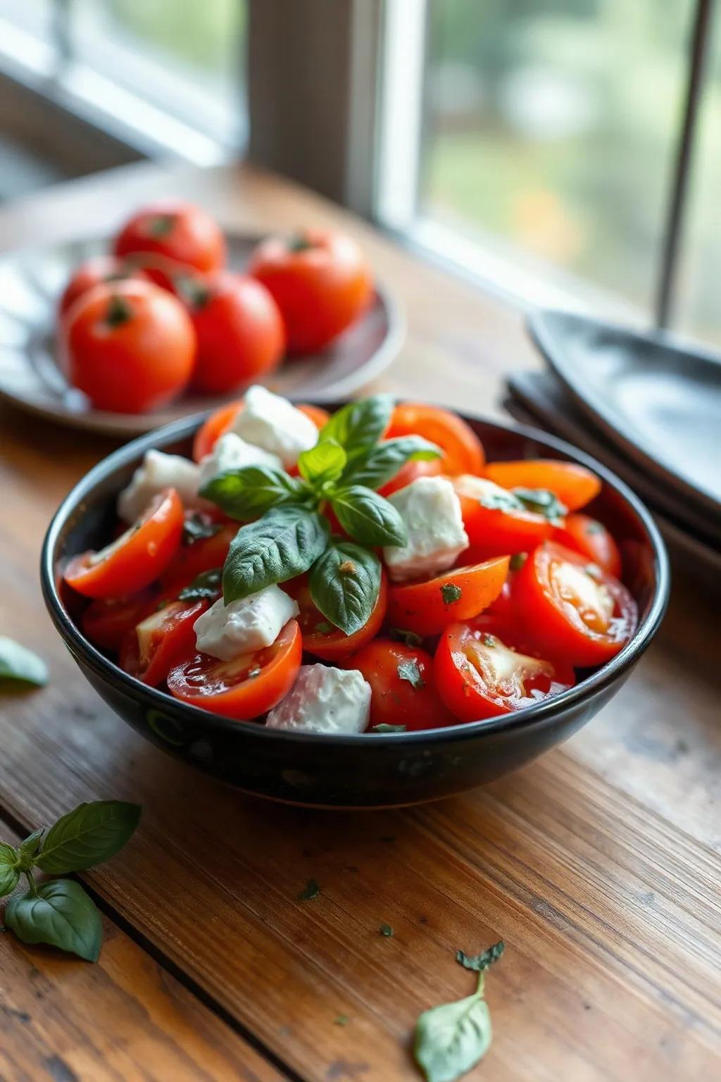 Salade classique de tomates et bocconcini