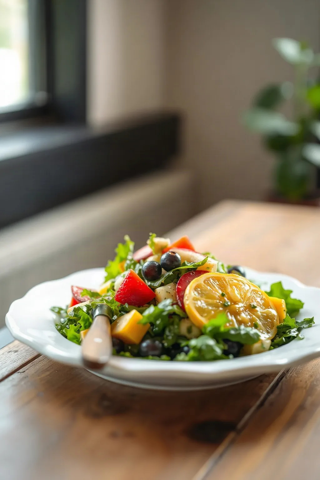Unique Fruity Green Salad with Citrus Dressing