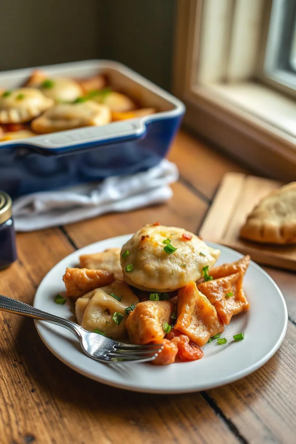Cazuela de Pierogi Fácil