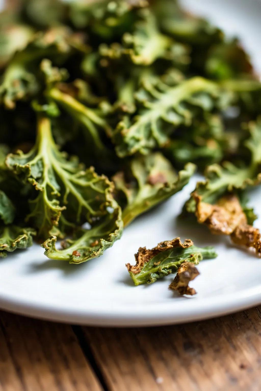 Chips de Kale al Horno Crujientes