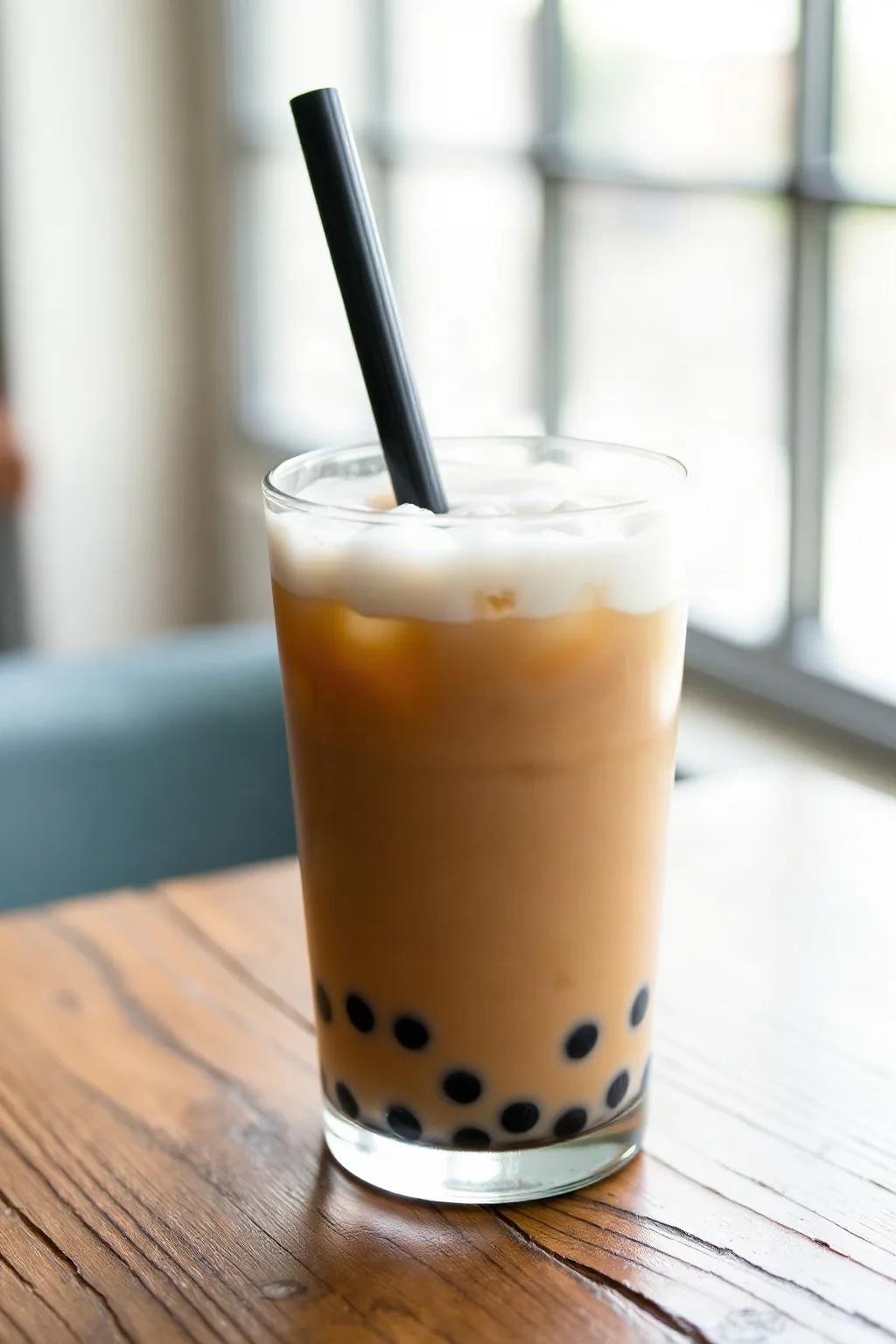 Boba Coconut Milk Black Tea with Tapioca Pearls