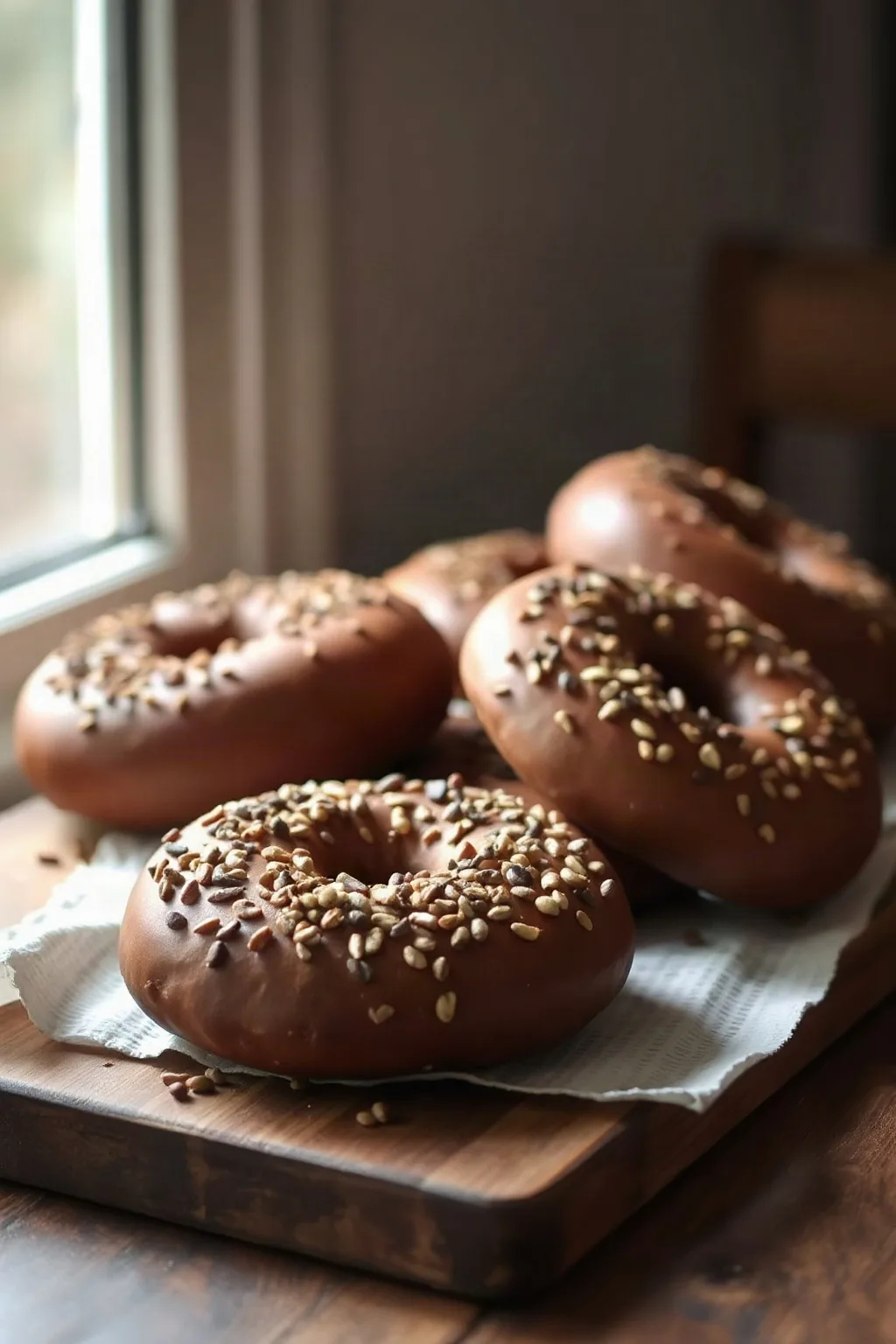 Bagels de Pumpernickel Caseros