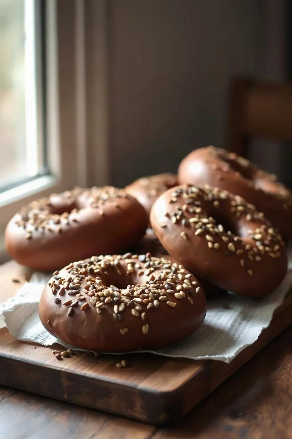 Bagels de Pumpernickel Caseros