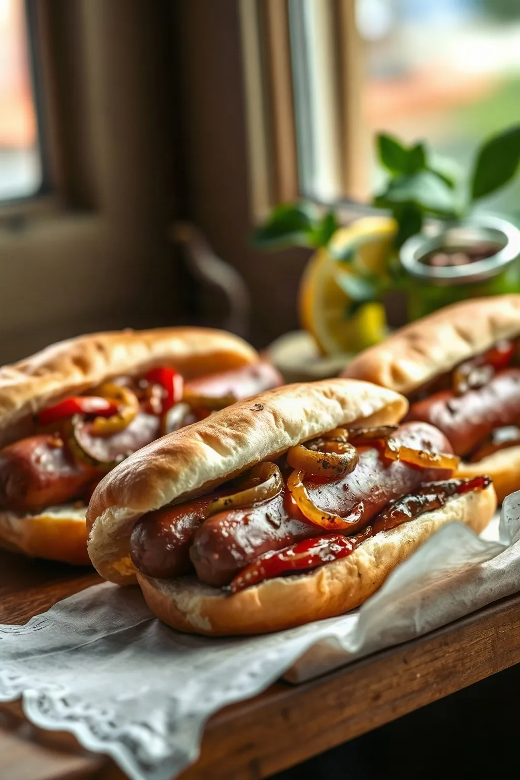 Sándwiches de Salchicha Italiana a la Parrilla Estilo Festival