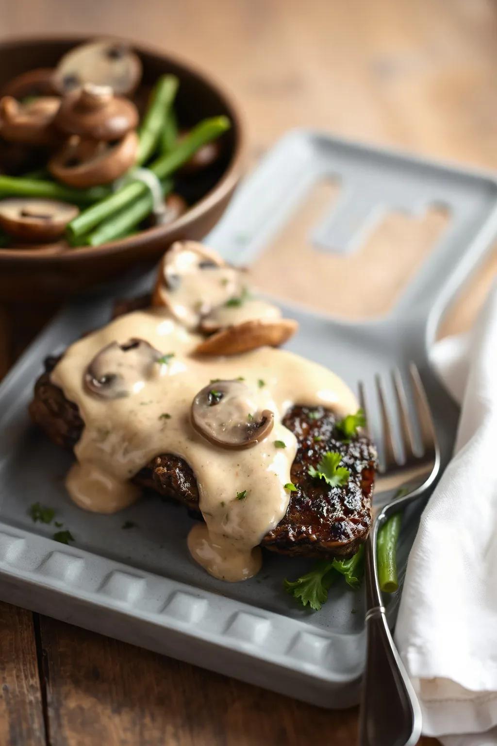 Sauce crémeuse aux champignons pour steak