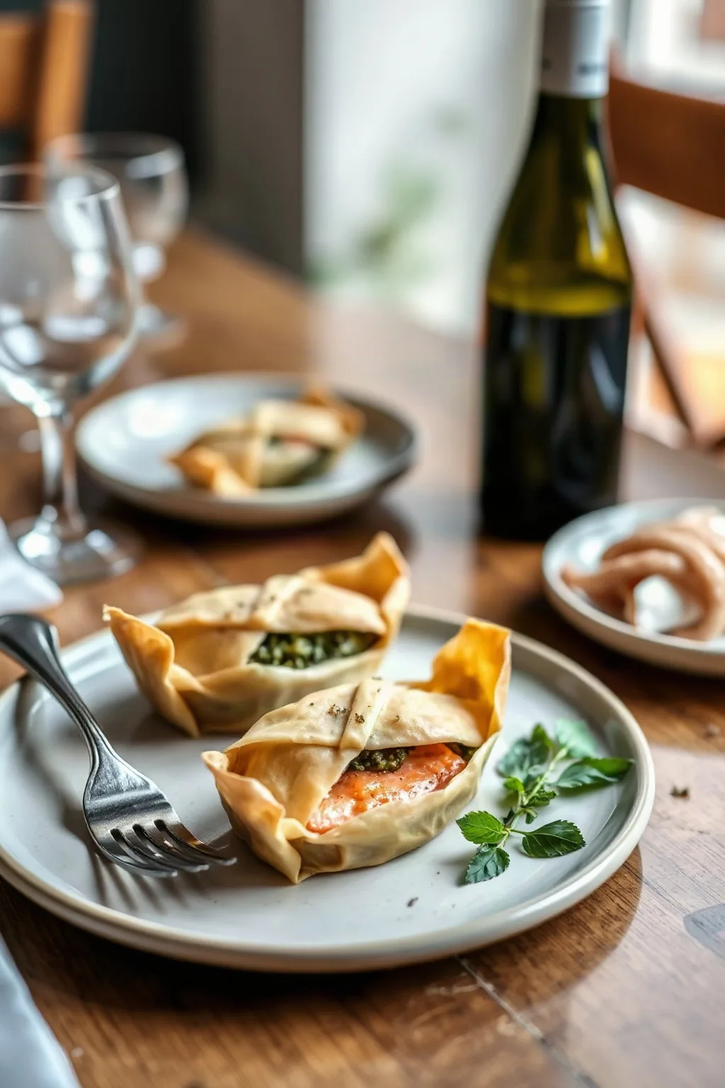 Pavés de saumon au pesto en croûte de phyllo