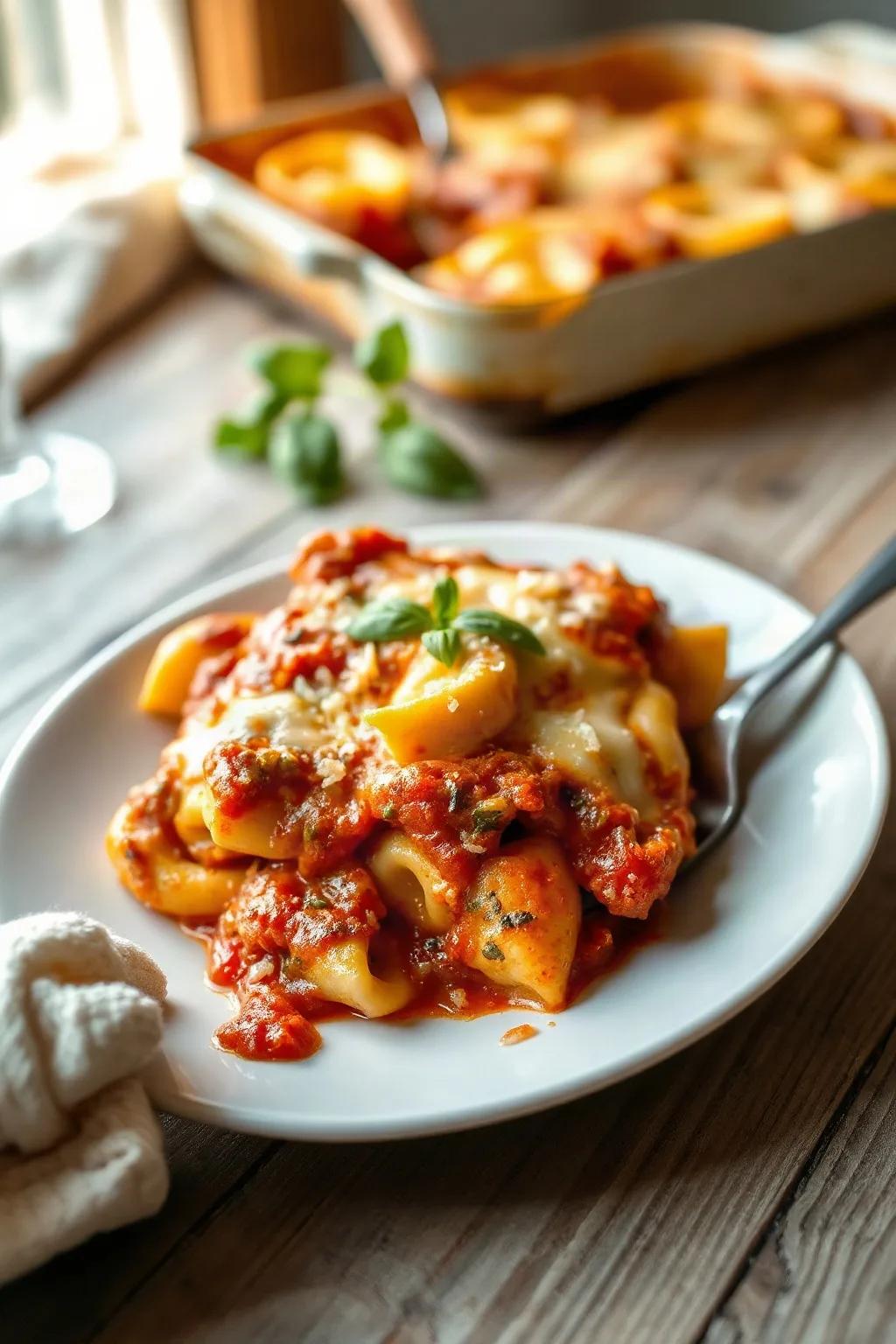 Cheesy Italian Tortellini Bake