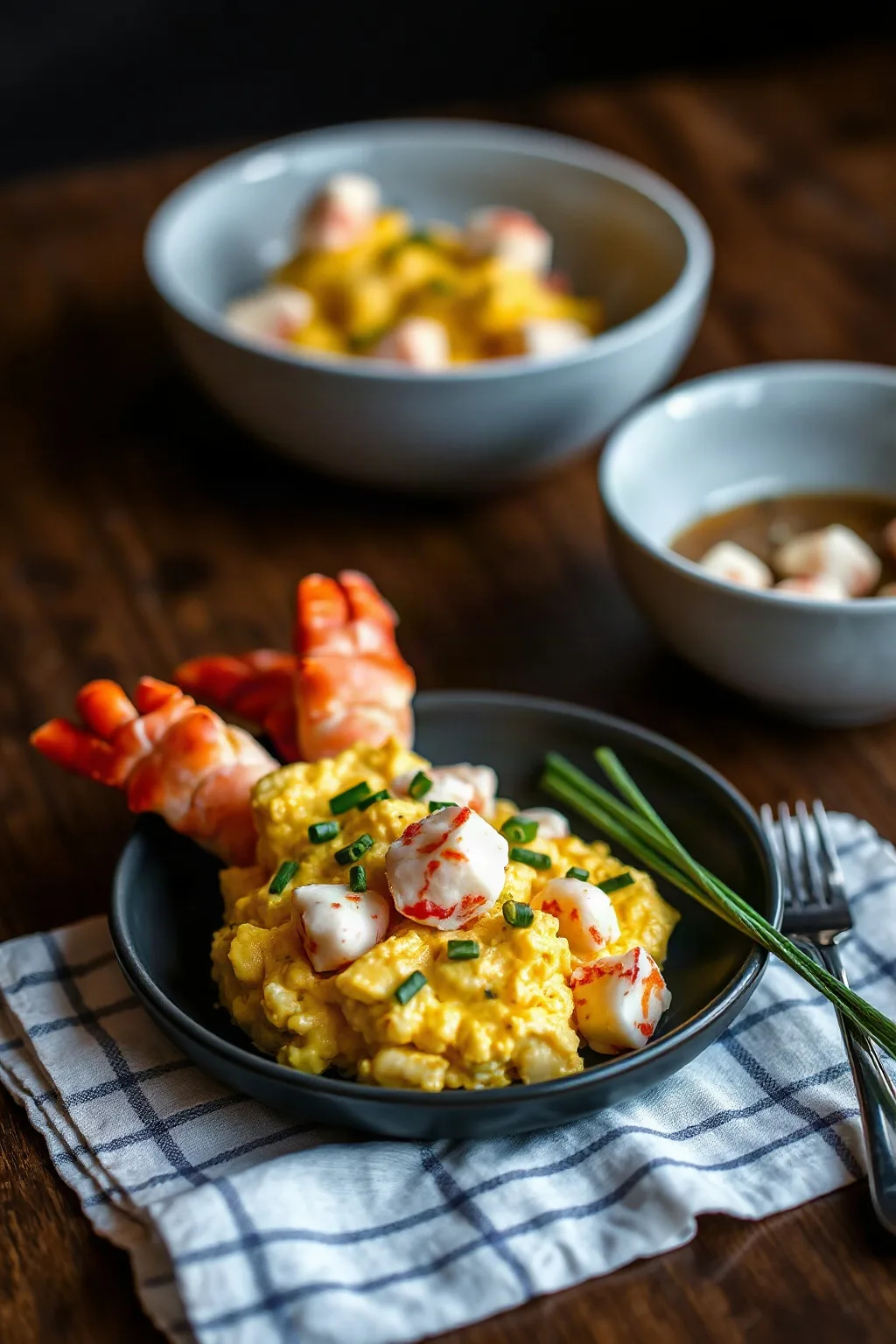 Lobster Scrambled Eggs with Chives