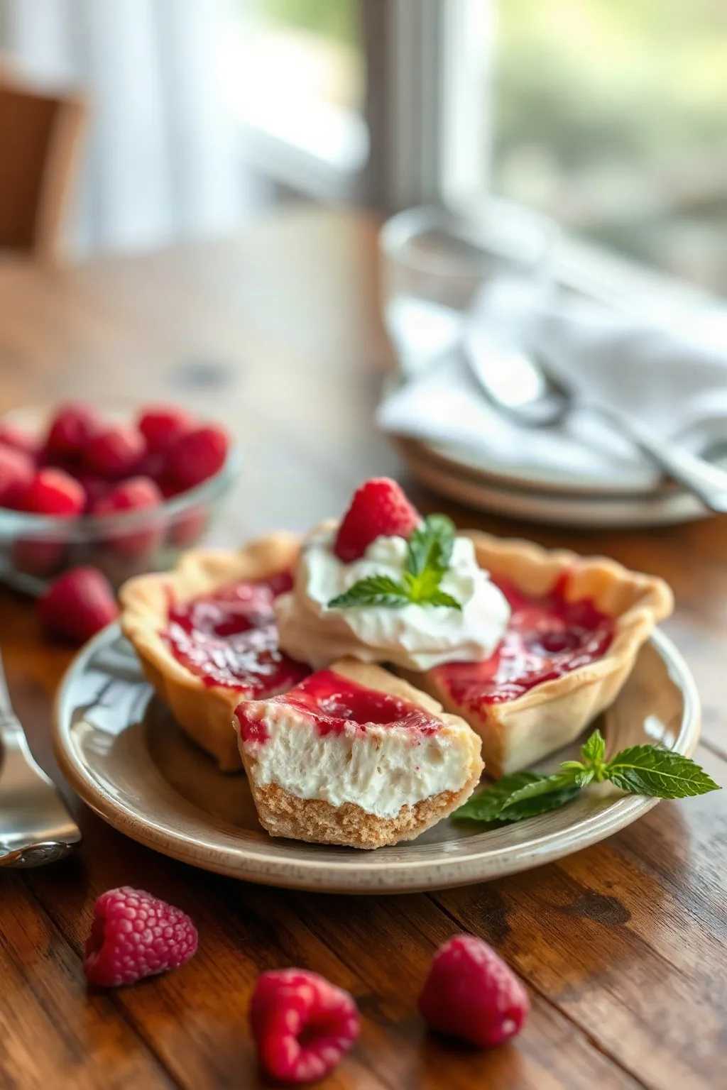Raspberry Sour Cream Pie