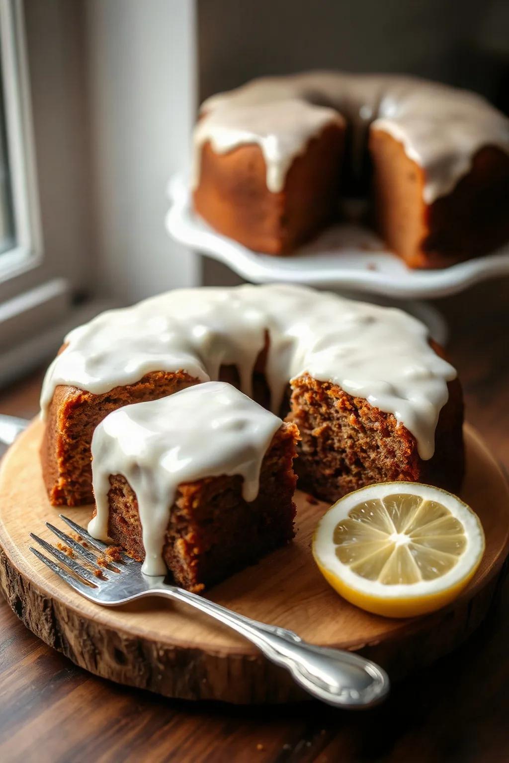 Gingerbread Cake with Lemon Glaze