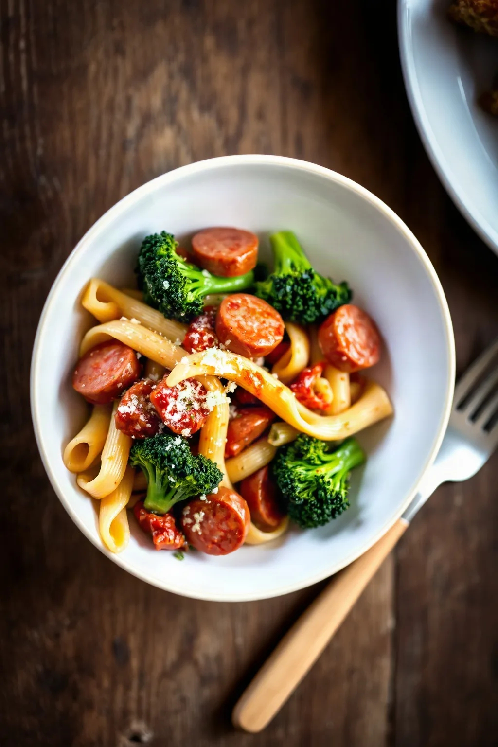 Pasta Penne con Salchicha y Brócoli Rabe