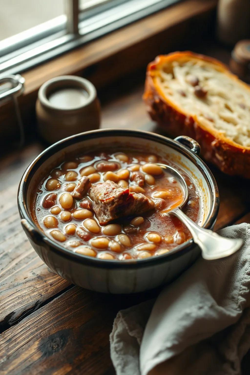 Sopa Sustanciosa de Frijoles Blancos y Codillo de Cerdo