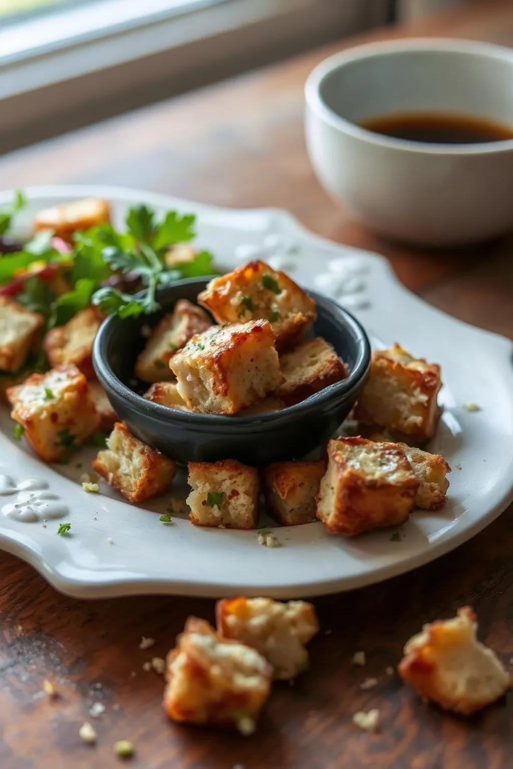 Crispy Garlic Parmesan Croutons