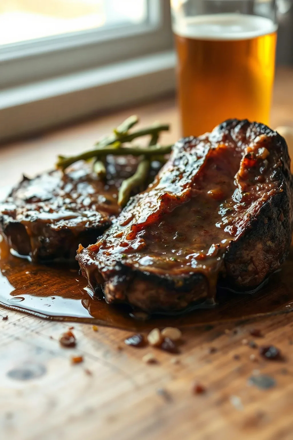Beer Marinated Moose Steak