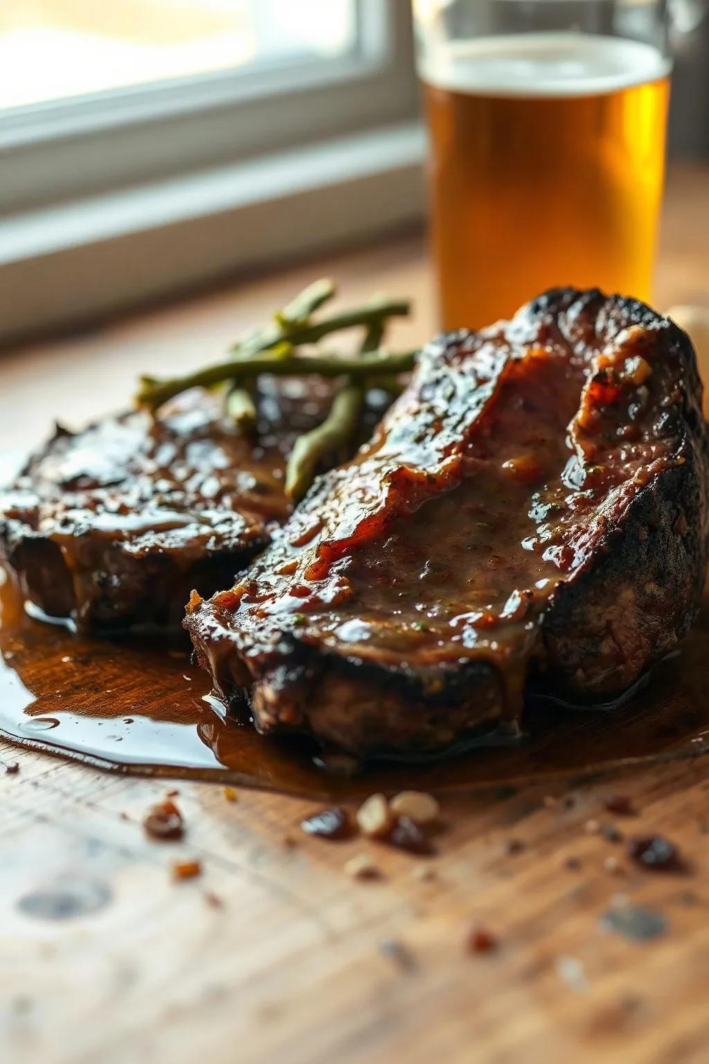 Beer Marinated Moose Steak