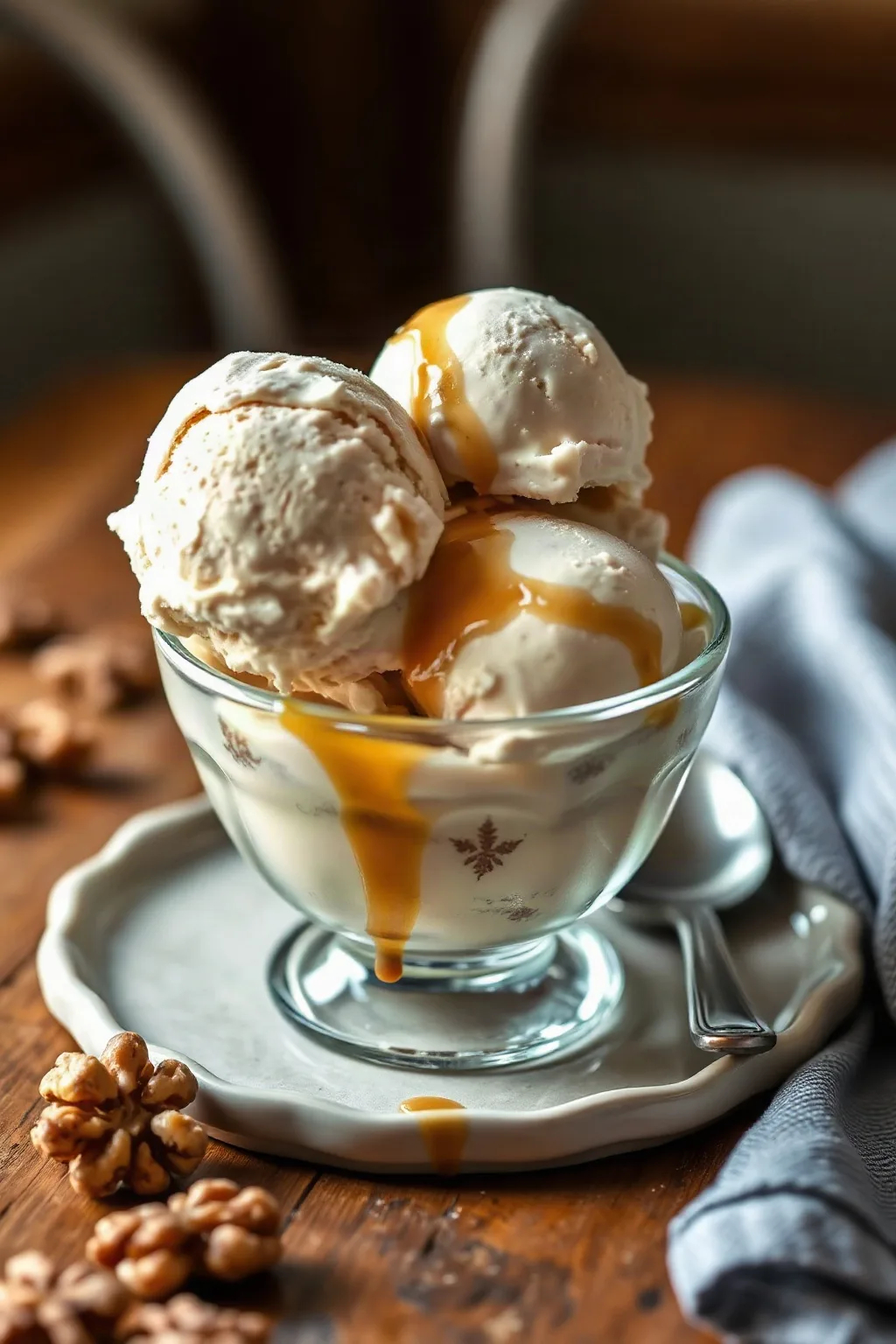 Crème glacée à l'érable et aux noix