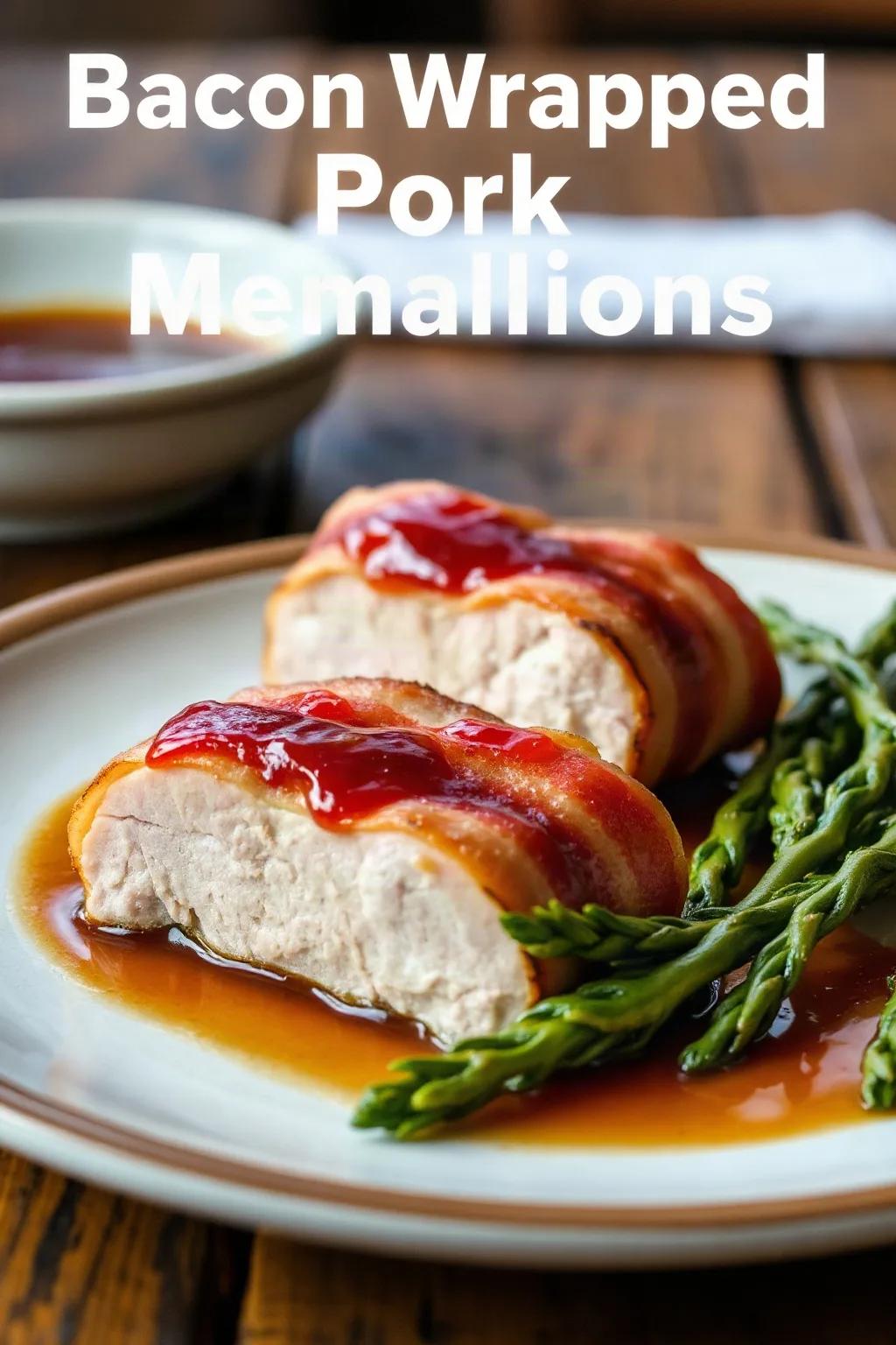 Bacon Wrapped Pork Medallions with Maple Glaze