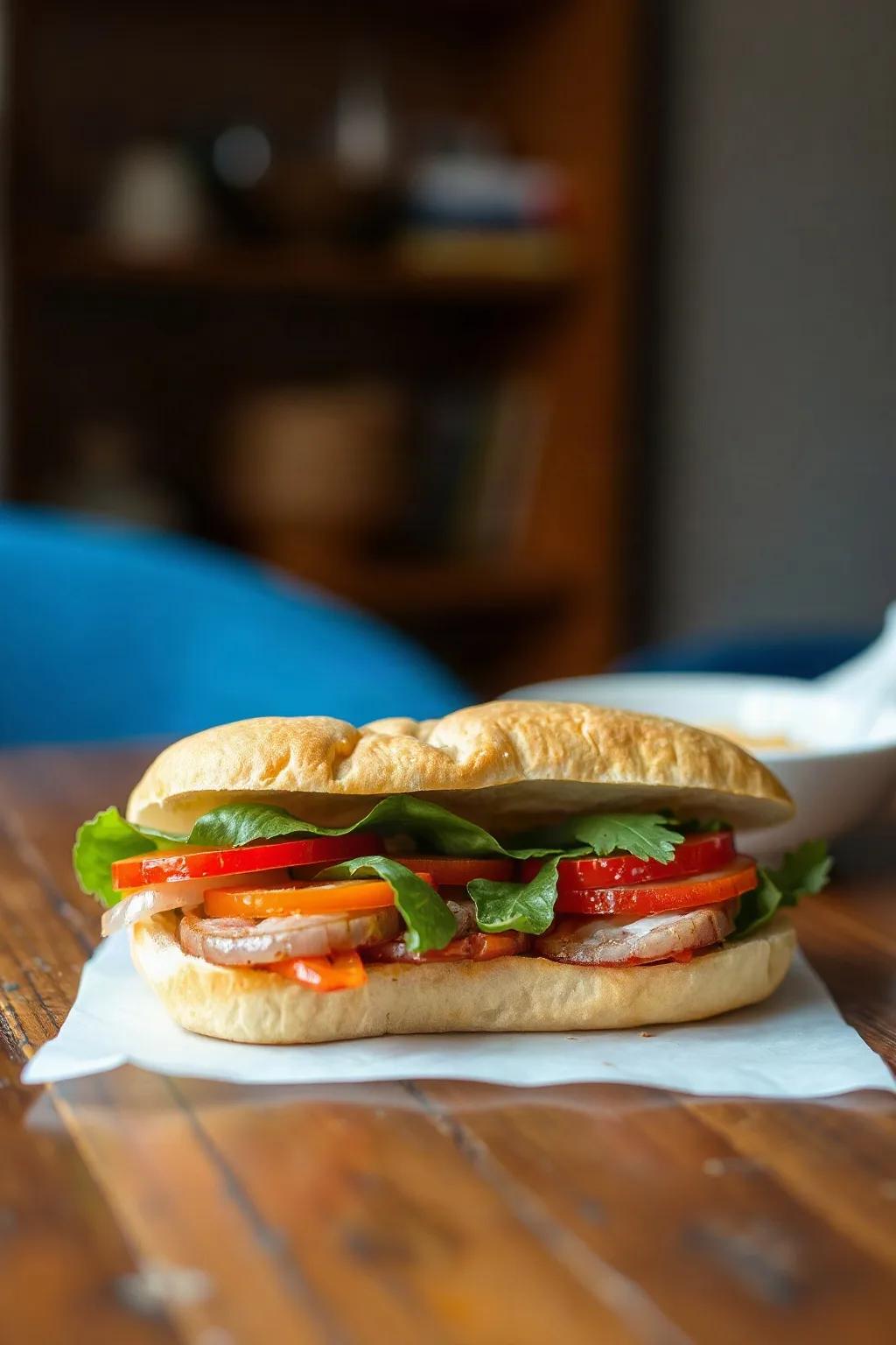 Authentic Vietnamese Banh Mi Sandwich