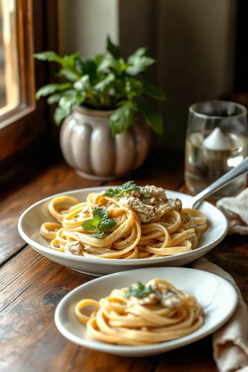 Fettuccine au Poulet Maison