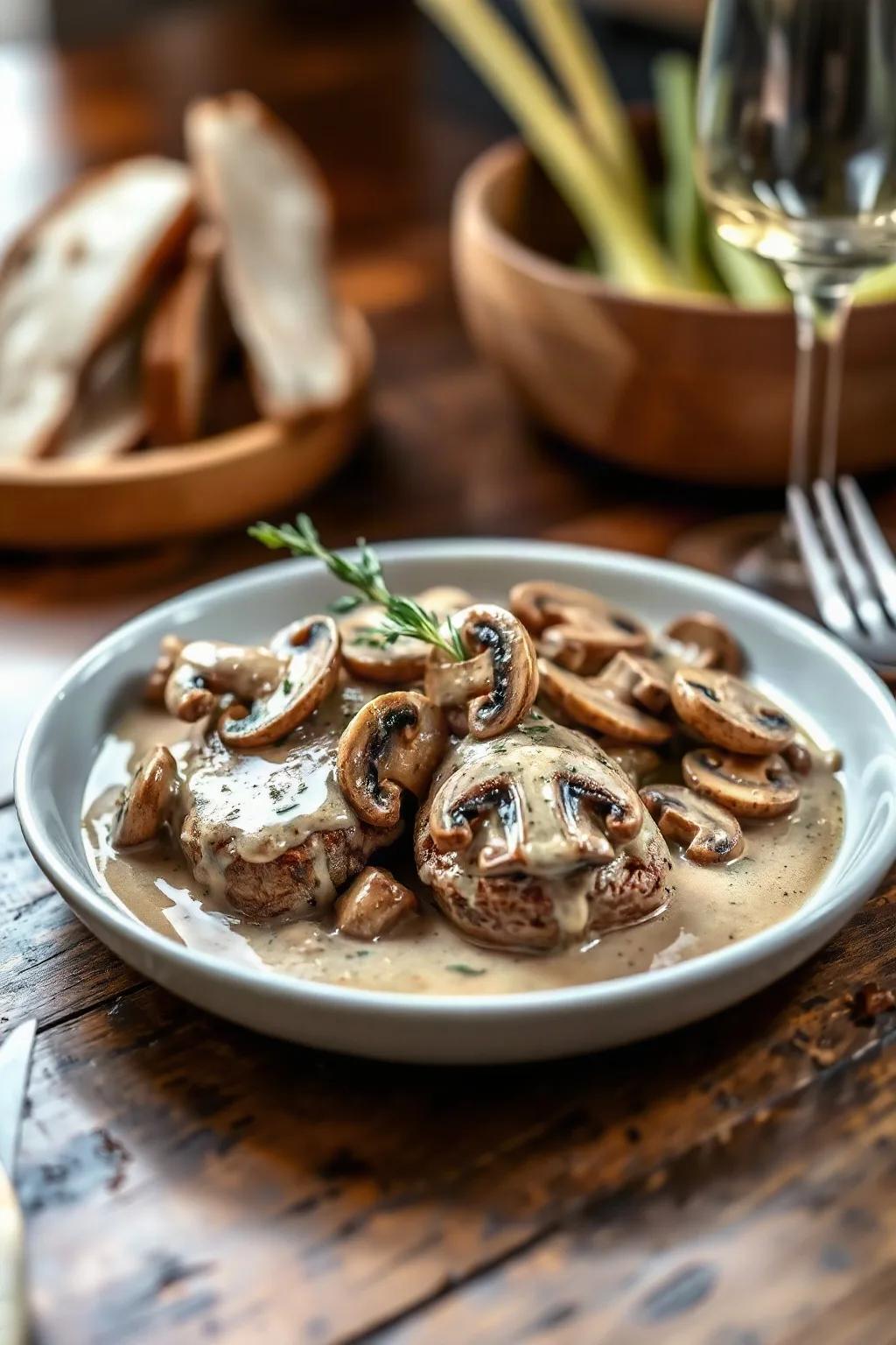 Pork Chops in Garlic Mushroom Sauce