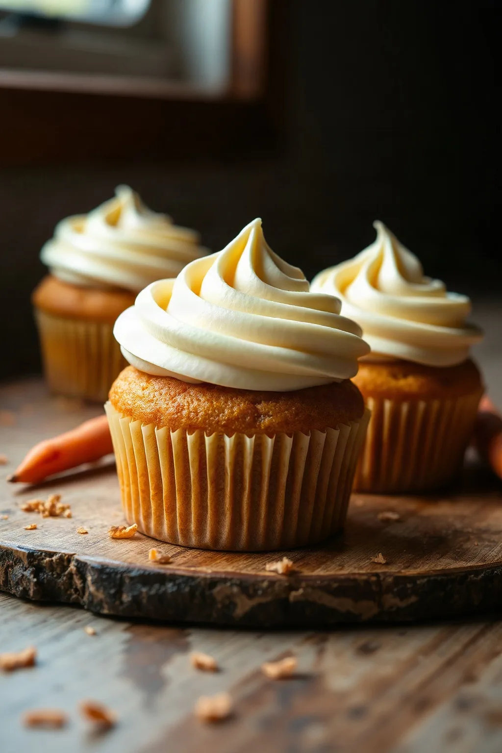 Cupcakes de Zanahoria y Piña con Frosting de Queso Crema