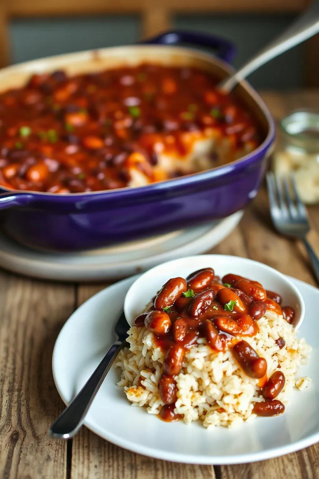 The Best Baked Rice and Beans