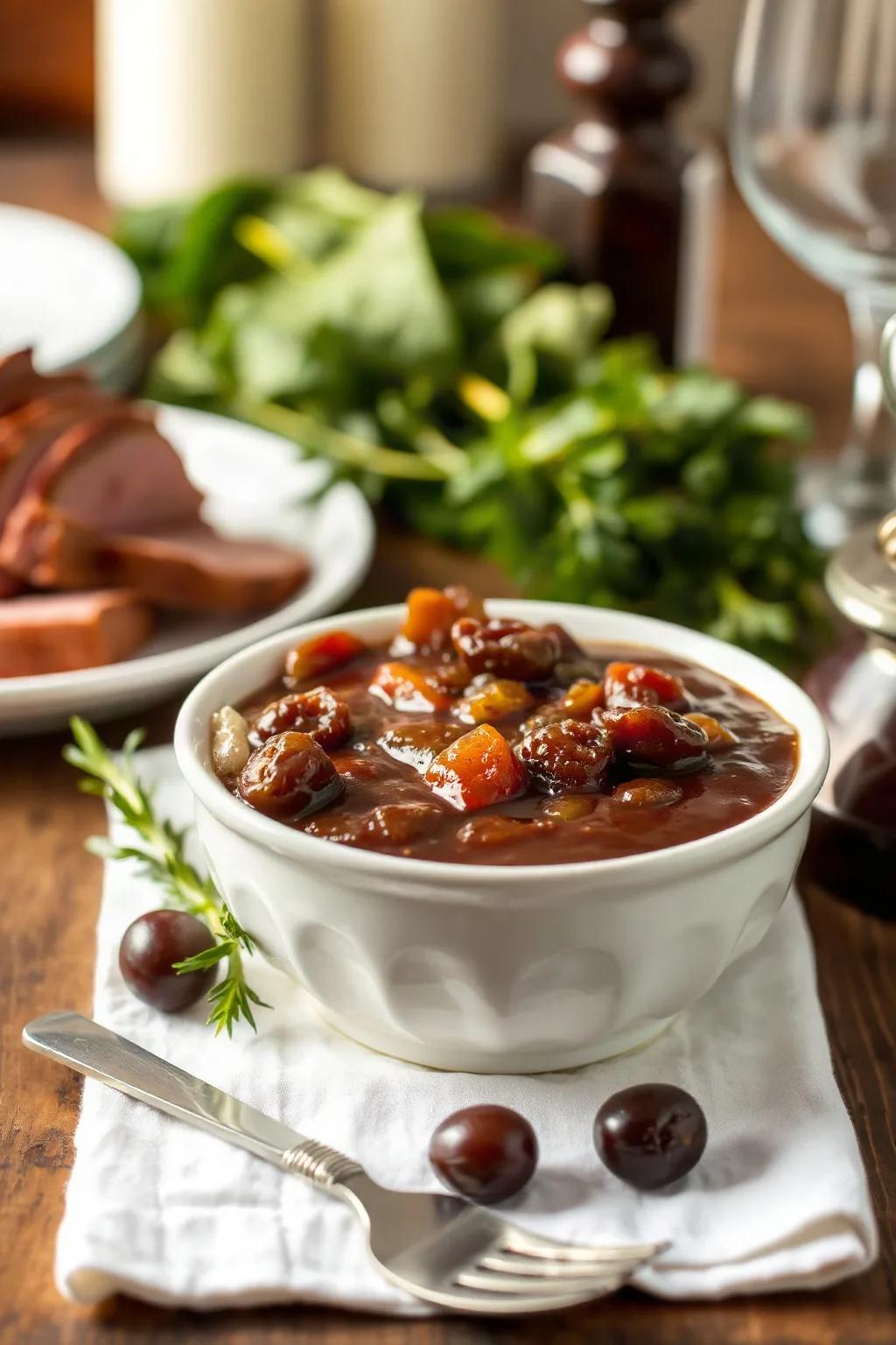 Sauce aux raisins facile pour jambon