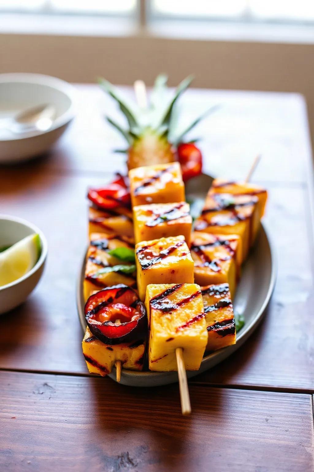 Caribbean Breeze Grilled Pineapple Skewers