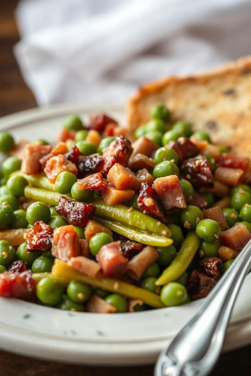 Petits pois italiens classiques avec pancetta
