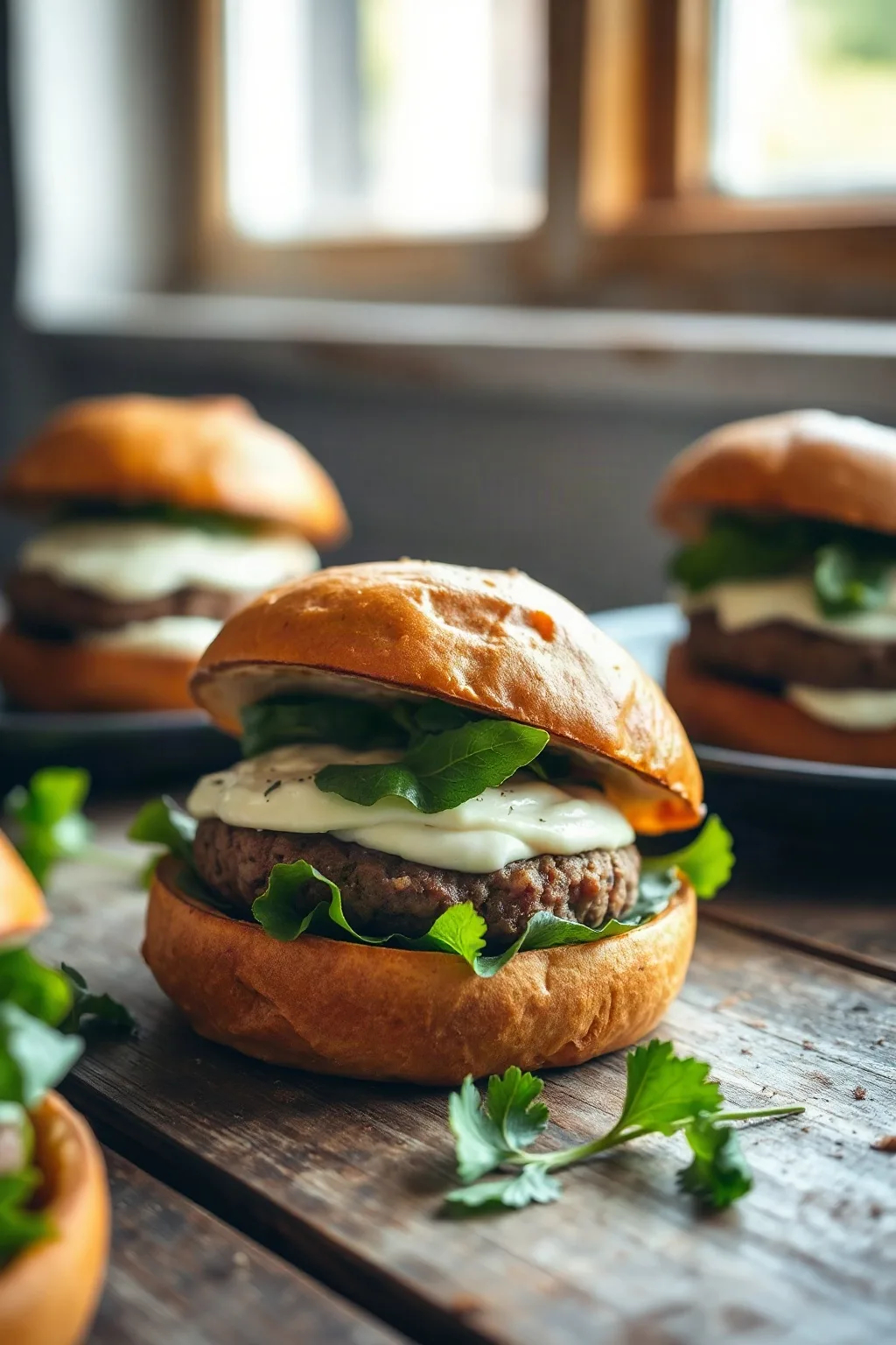 Feta Stuffed Hamburgers