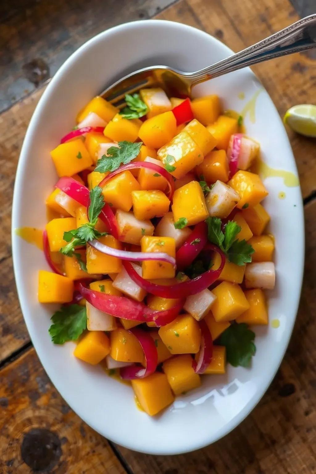 Ensalada de Mango Picante con Aderezo de Lima