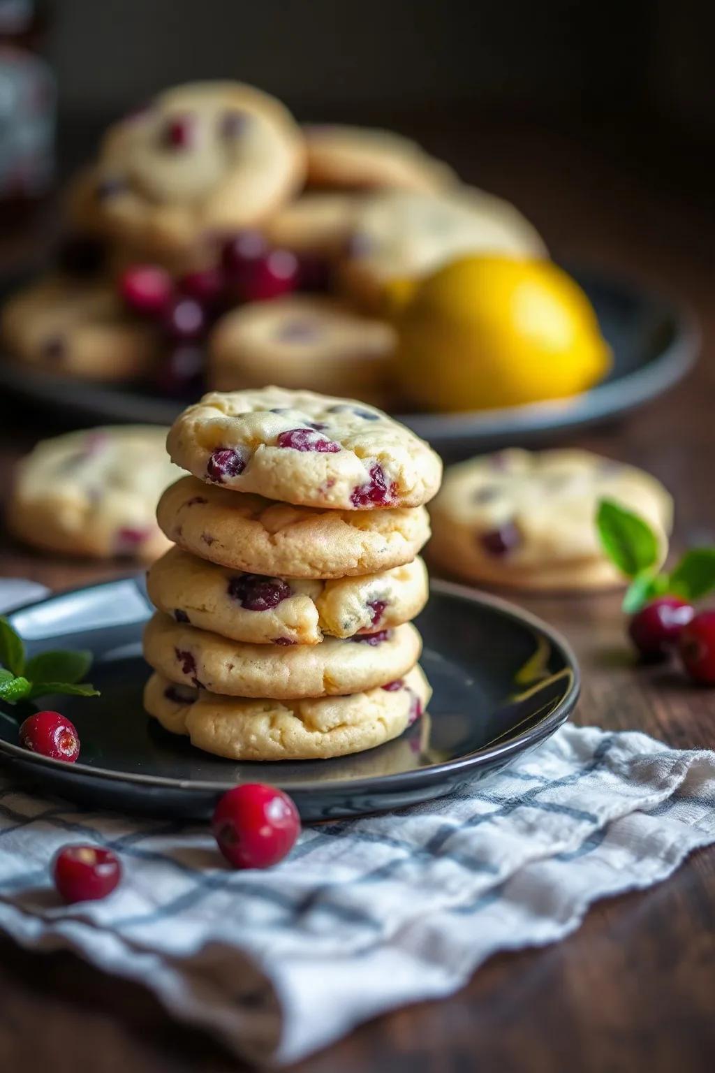 Lemon Cranberry Cookies with Zesty Flavour