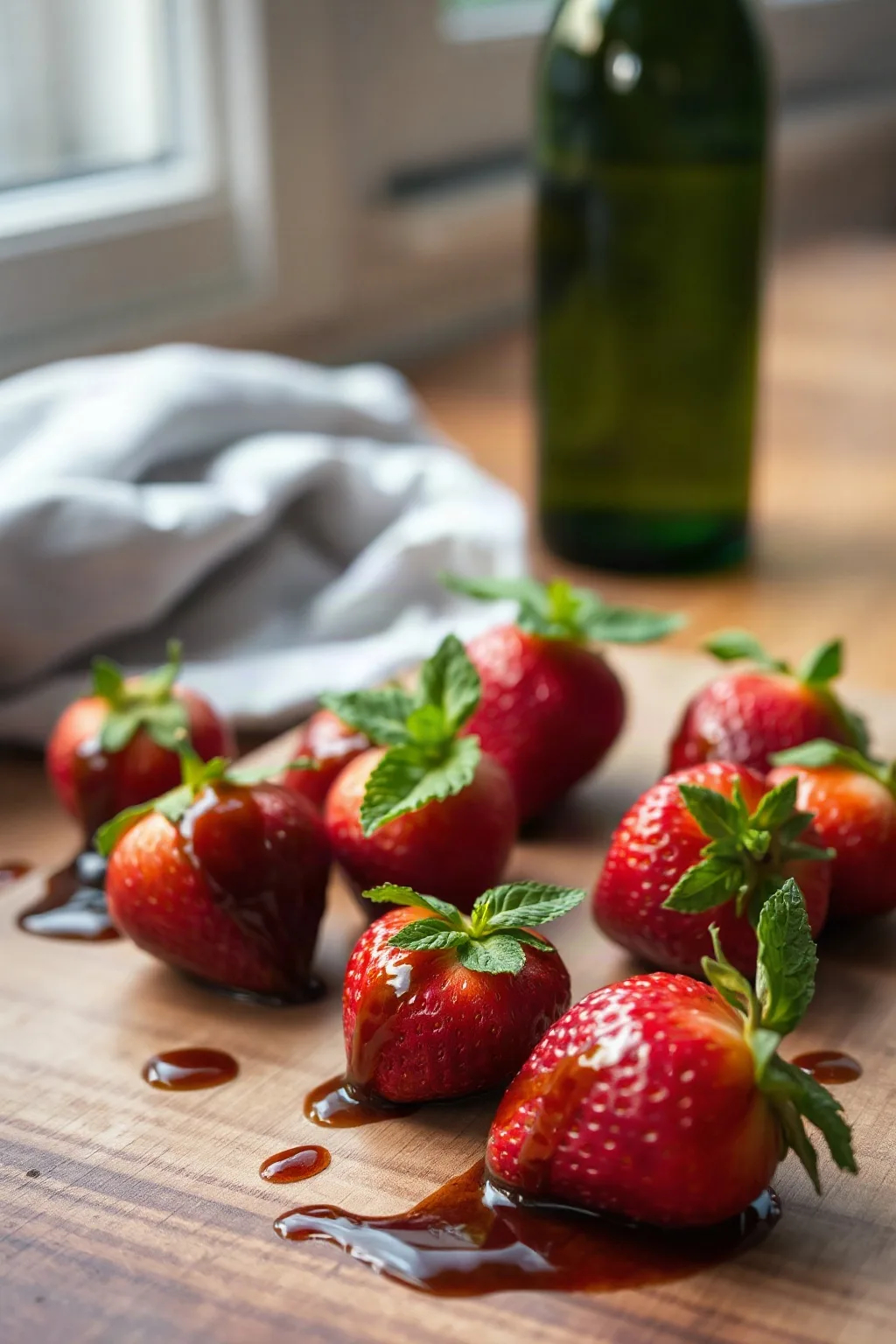 Balsamic Strawberries with Mint